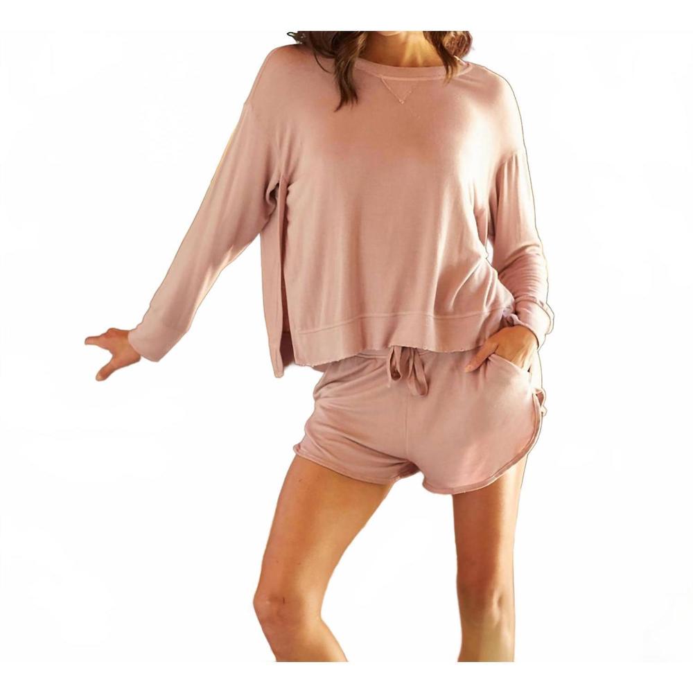 NEW LVHR sabina crew sweatshirt in vintage rose